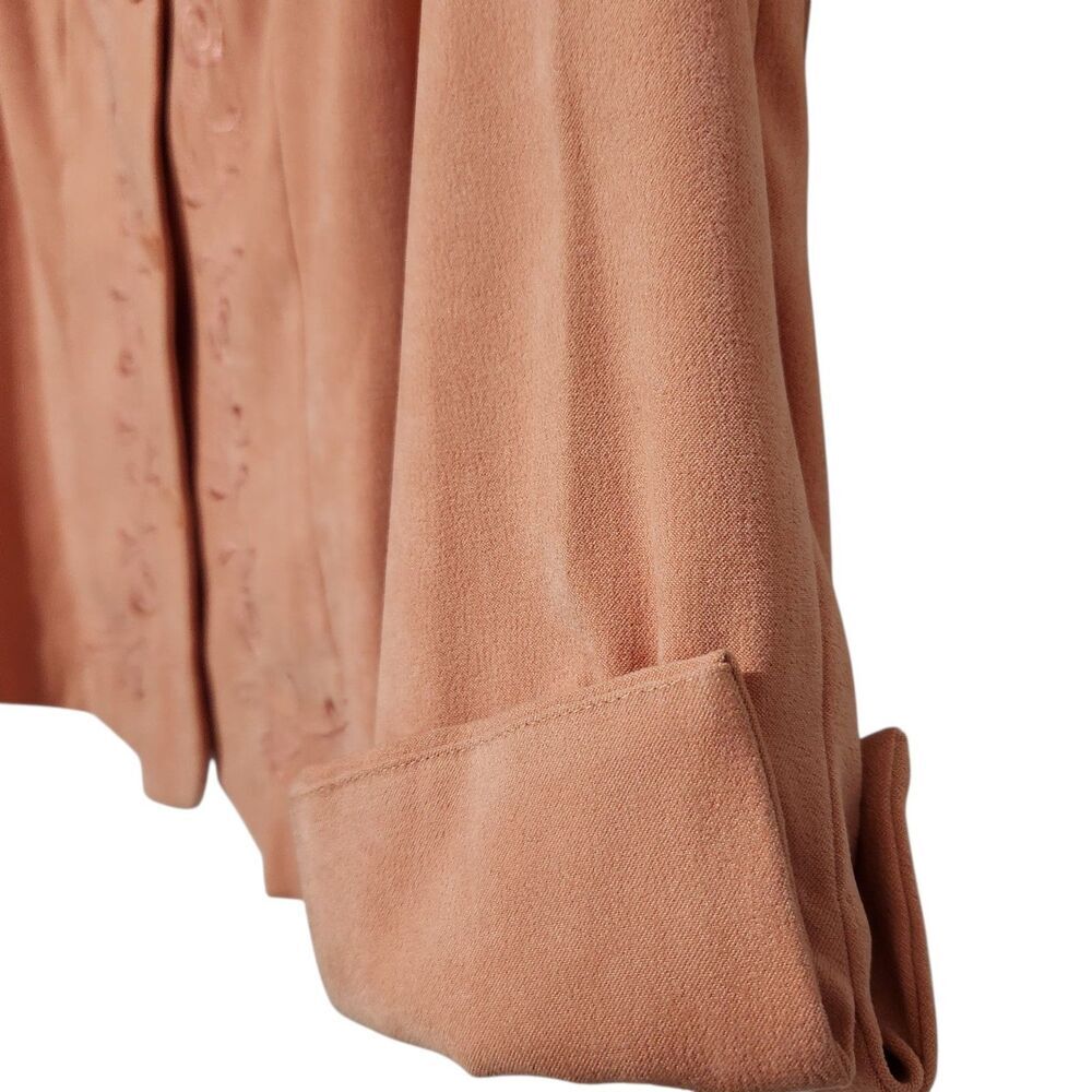 Norton Mcnaughton top Shacket size 14 Orange (Salmon) Floral Embroidered - Picture 3 of 11